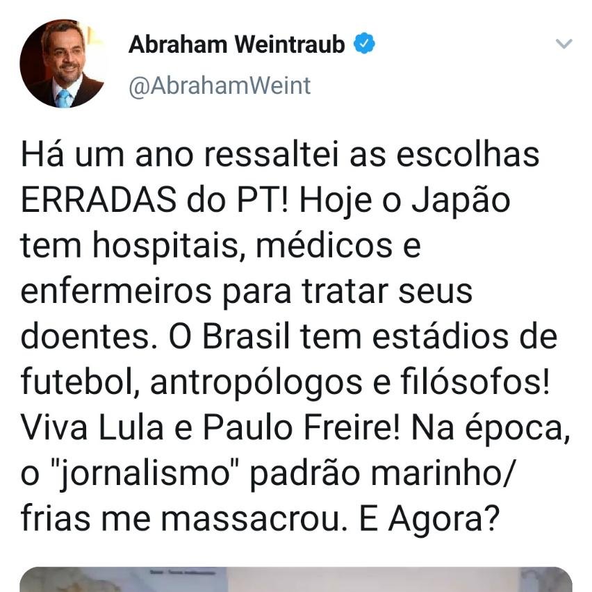 Thread by @franciscorazzo: ABRAHAM WEINTRAUB tem uma ideia fixa e