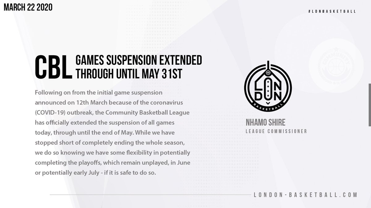 Updated Announcements | Full Statement from League Commissioner Nhamo Shire on: 
london-basketball.com