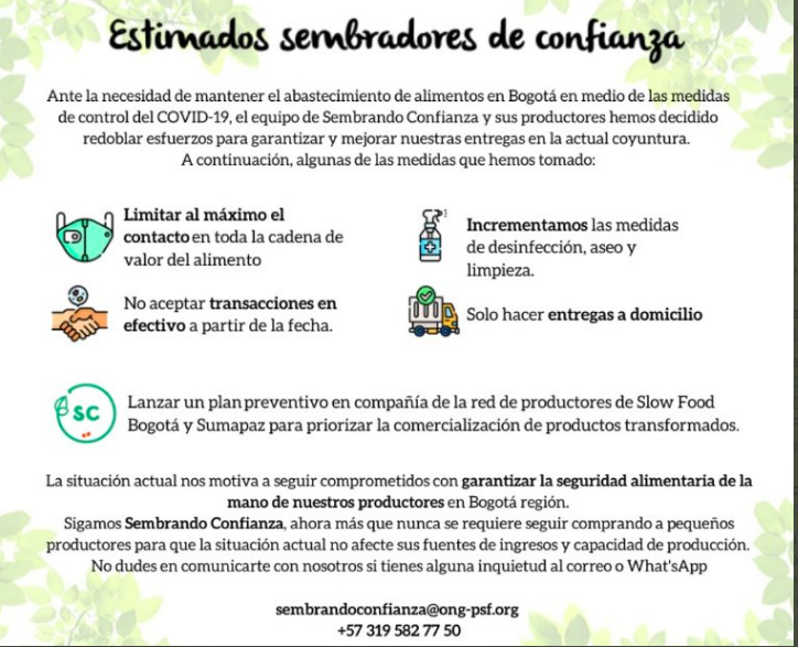 DavidRacero's tweet photo. 11. Sembrando Confianza: Agricultura orgánica y urbana, comprometidos con la responsabilidad social, cultural y ambiental. Pedidos realizados hasta mañana a medio día, serán entregados el jueves 26 de marzo. https://t.co/Rj9XTCn1zv https://t.co/2nKEfQaWSK