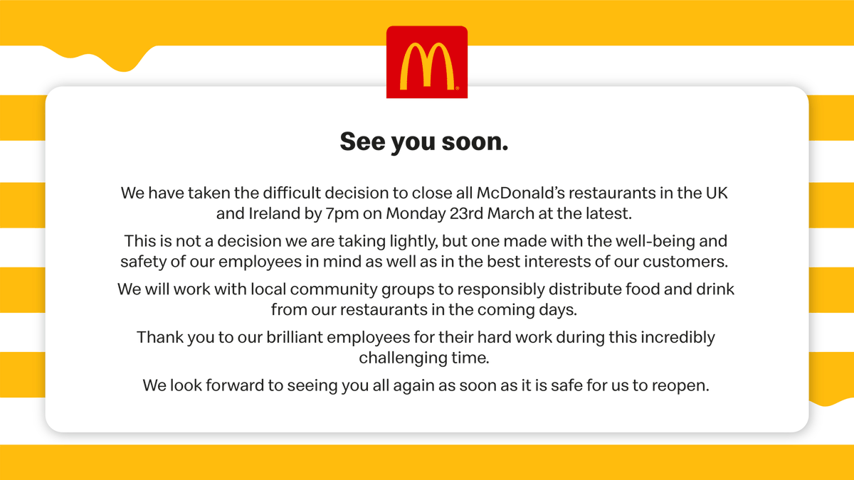 Just seen macdonalds are shutting for good please #macdonalds