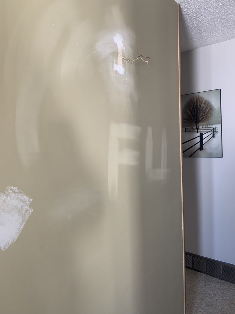 This week while being  together 24/7 Mike and I have been working on home projects.  Found this beautiful message of love left for me on the wall this morning!  #communication #24years #flirting 😂😂😂<a href="/carmic96/">Mike Hanke</a>