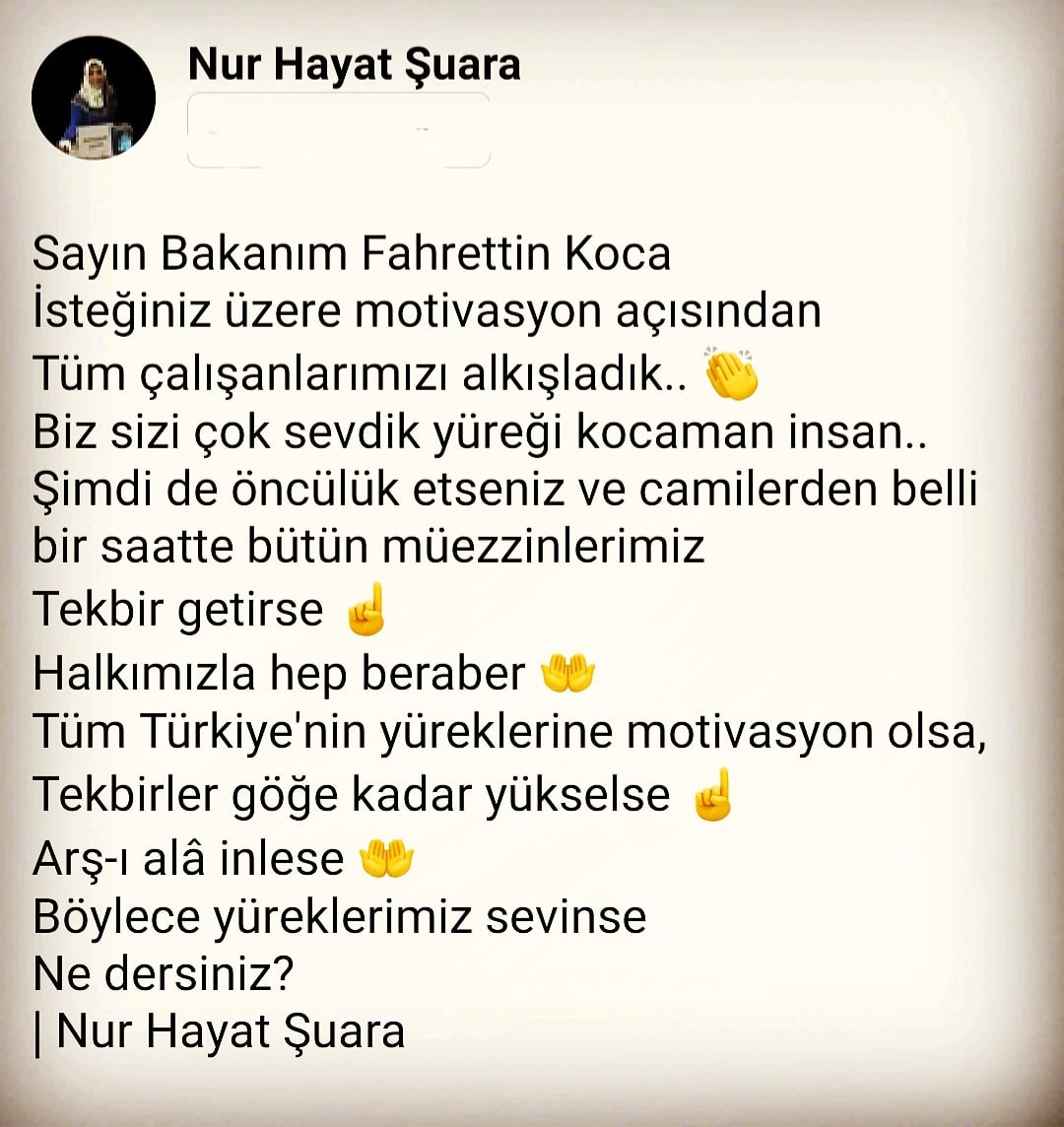 NurHayatSuaraa's tweet photo. Sayın Bakanım @drfahrettinkoca 🌹 https://t.co/fU5wGWGkUA