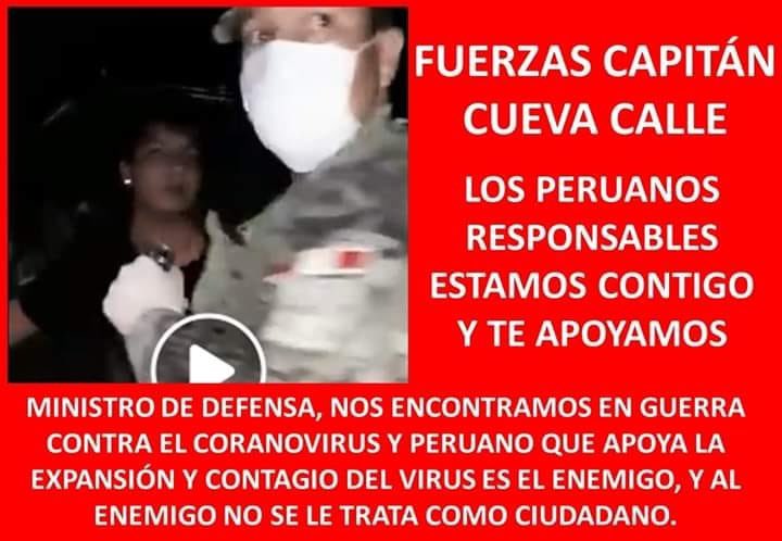 jmgtt90's tweet photo. Apoyo el actuar de ml Cap. Cueva Calle, no debe ser separado ni sancionado administrativamente, lo único que está haciendo es hacer prevalecer el estado de emergencia https://t.co/KuaKii3eEW