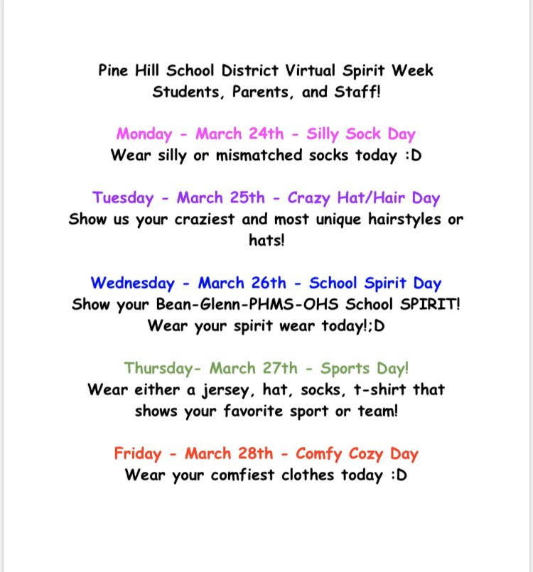 PineHillSD's tweet photo. We’ve decided to have a District-wide Spirit Week! All Students, Staff, and Parents are welcome to show your #BeanSpirit #GlennSpirit #PHMSSpirit #OHSSpirit #PHSDSpirit all this week! Tag us in a photo with your school or District hashtag and we’ll share it!
We are here! https://t.co/guxtMGKViE