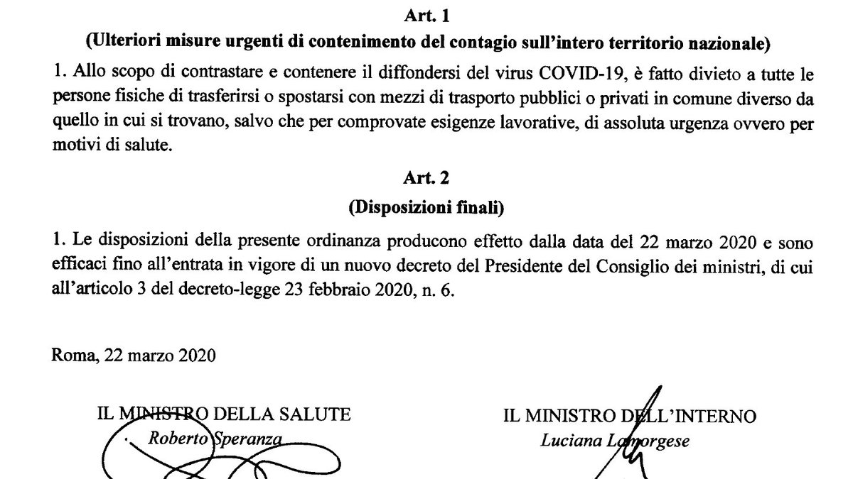 gianrollandi's tweet photo. Divieto di spostarsi in comune diverso da quello in cui ci si trova.
Per cui #Milano e #Monterone ( 33 abitanti) pari sono. https://t.co/T13Bbrub0M