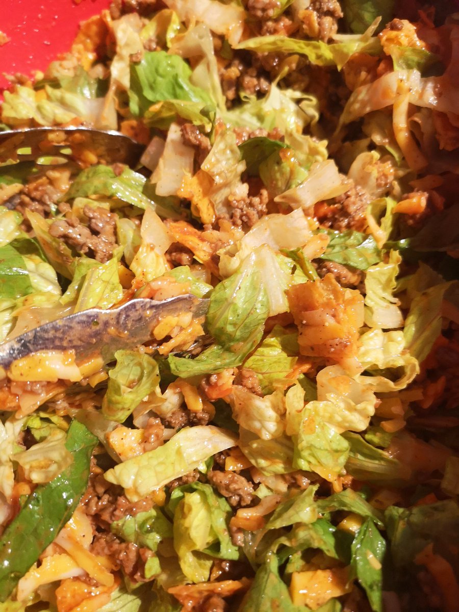 BirnamPork's tweet photo. Taco salad as dinner. Don't @ me. It's one of our favourites!
#beefchallenge #eatbeef https://t.co/KAOUSTaOXo