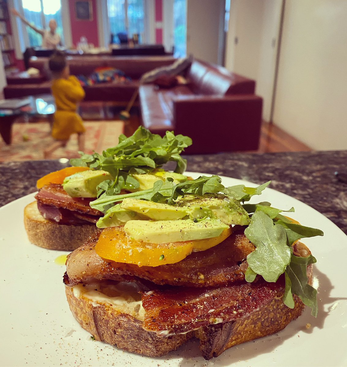DTomasMartinez's tweet photo. Made open faced BLT’s for dinner while the whole family, including me, sings “How Far I’ll Go” from Moana. #nomatterhowharditry https://t.co/t8KLtPlLX3