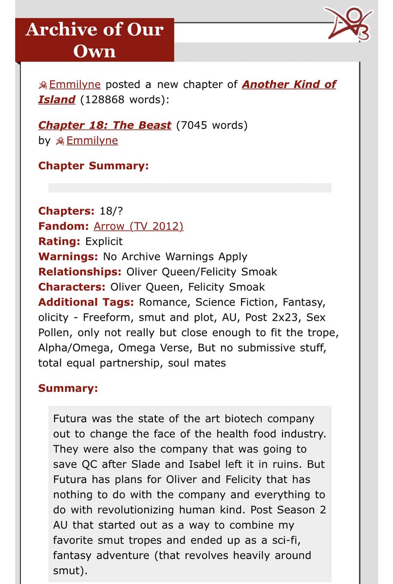 kalichica12's tweet photo. When you get an email from your old fandom about a fic you forgot you subscribed to YEARS later! #Errow 🙃 https://t.co/hfBgMmxyEq