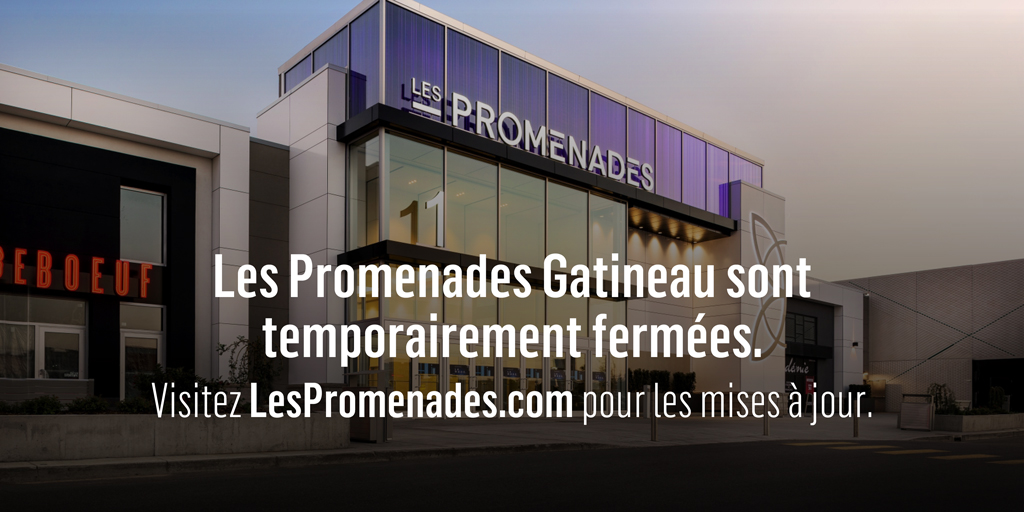 Afin de jouer un rôle actif dans l’endiguement du COVID-19, nous avons reçu la directive du Gouvernement provincial de fermer temporairement le centre. Cette mesure sera en vigueur à compter de minuit ce soir, et ce, jusqu’au 1er mai 2020. bit.ly/3aafWbO