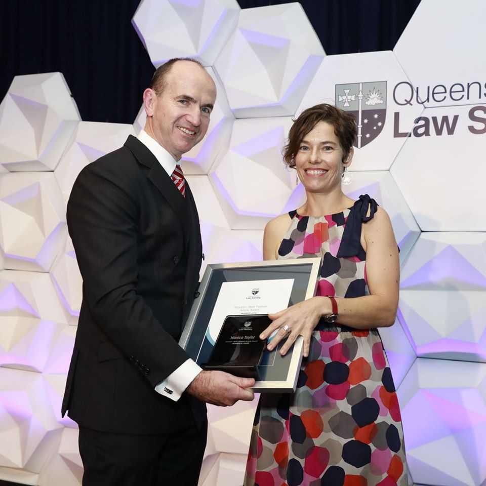 Congratulations to @MonicaTaylorx who recently won the 2020 Queensland Law Society Award for Best Feature Article on #ClimateConscious lawyering.
The Award recognises the excellence of standalone articles that generate debate 
Read  ➡️ bit.ly/3d7QHch