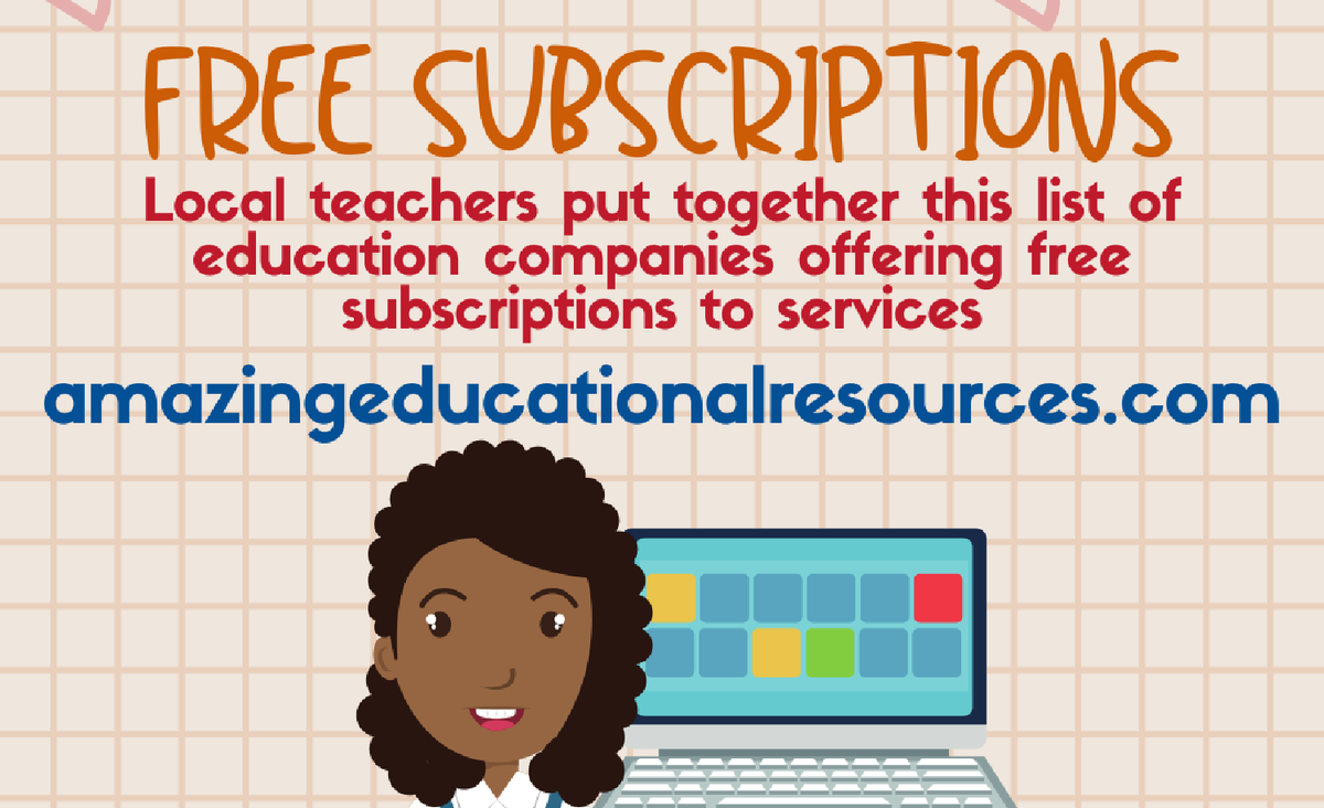 #DPSStudentOpps | This is an amazingly awesome list of free subscriptions to educational services, including reading, writing, math, and science tools, and more! Click the link below for complete details. | #Durham #COVID19| LINK: amazingeducationalresources.com