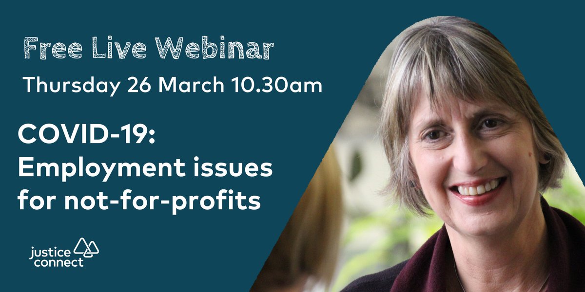 nfp_law's tweet photo. We've created this FREE webinar to support community organisations that are affected by COVID-19. We'll cover leave entitlements for permanent employees, managing casual employees and ensuring the safety of volunteers.
Register here: https://t.co/62jekRrmy5 https://t.co/x4JzJ7P04f