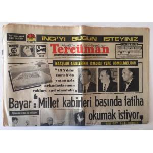 Hükümet, İmralı Adası'nda gömülü olan Adnan Menderes, Fatin Rüştü Zorlu ve Hasan Polatkan'ın mezarlarının başka bir yere taşınabilmesine izin verdi (1974)