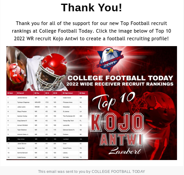 CollegeFBToday's tweet image. Top 2022 Football recruit rankings have been updated at College Football Today &amp;amp; @Donovangreen23 currently reigns number 1 overall with 27 offers. Green was our 2022 Top TE recruit last April &amp;amp; continues to gain S.T.E.P points with his CFB offers.

collegefootballtoday.org/top2022recruit…

#CFB