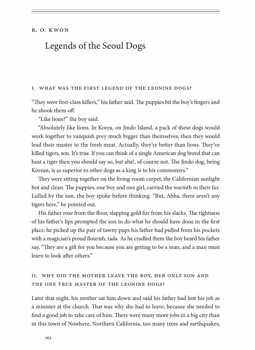 3/22/2020: "Legends of the Seoul Dogs" by  @rokwon, published in the Winter 2012 issue of  @southern_review:  http://thesouthernreview.org/blog/wp-content/uploads/2018/08/TSR_Winter2012_ROKwon.pdf