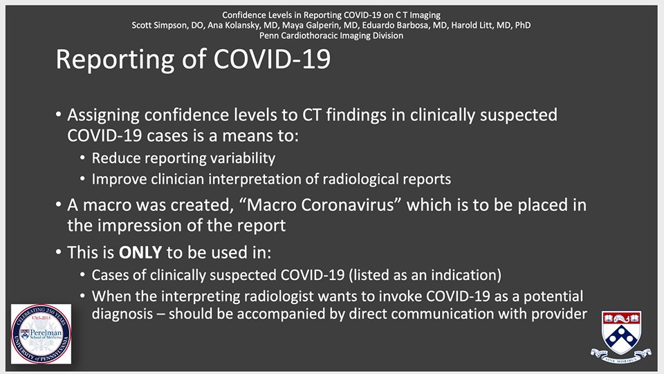This amazing document was provided by Ana Kolansky and her team and Harold Litt and his team at the University of Pennsylvania. We hope you find it helpful. We thank them for sharing it with us to share with you. #Covid_19 #medtwitter #foamrad