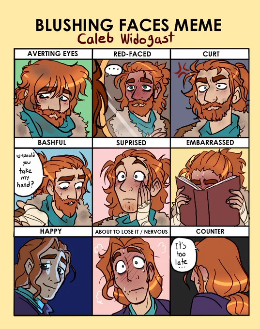 Blushed caleb is the usual Caleb. #CalebWidogast #Criticalrole 