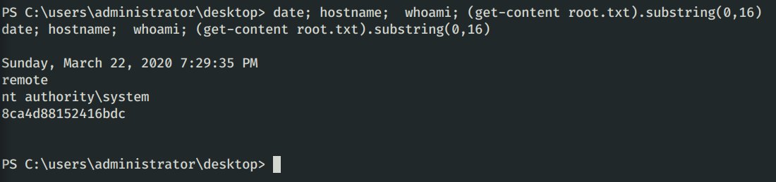 0xGreen3's tweet photo. #HackTheBox  #remote pwned!! Great fun machine. #Hacked #hackers #hack #Hacking #hacking2020 #Hackingtime #hacking #hacktheplanet #HackerNews Thank you #HTB https://t.co/Mi5YkqBQps