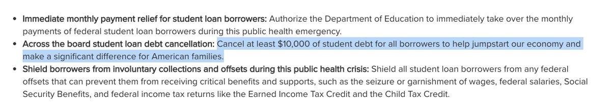   @JoeBiden just adopted two of  @SenWarren's marquee proposals - canceling student debt + expanding social security - as part of his  #COVID19 response plan. At this rate its going to be harder and harder to keep her off the ticket -  #WarrenBiden2020