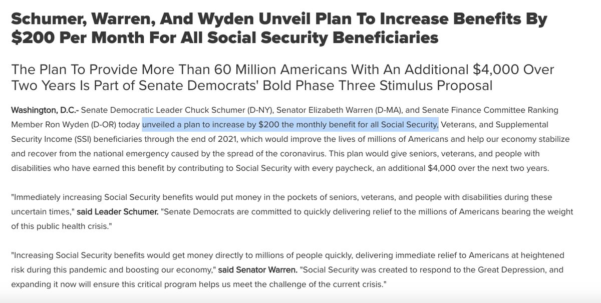   @JoeBiden just adopted two of  @SenWarren's marquee proposals - canceling student debt + expanding social security - as part of his  #COVID19 response plan. At this rate its going to be harder and harder to keep her off the ticket -  #WarrenBiden2020