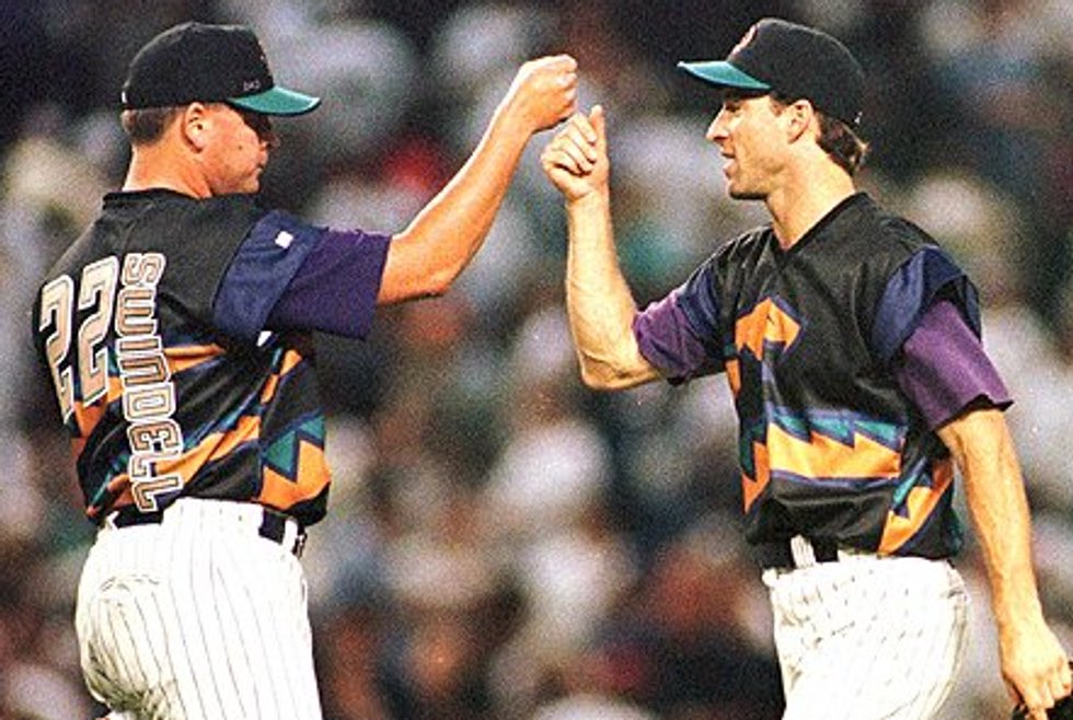 TodayInSports on X: In 1999, the @MLB wore “futuristic” uniforms as part  of a Turn Ahead the Clock promotion..it was awful.   / X