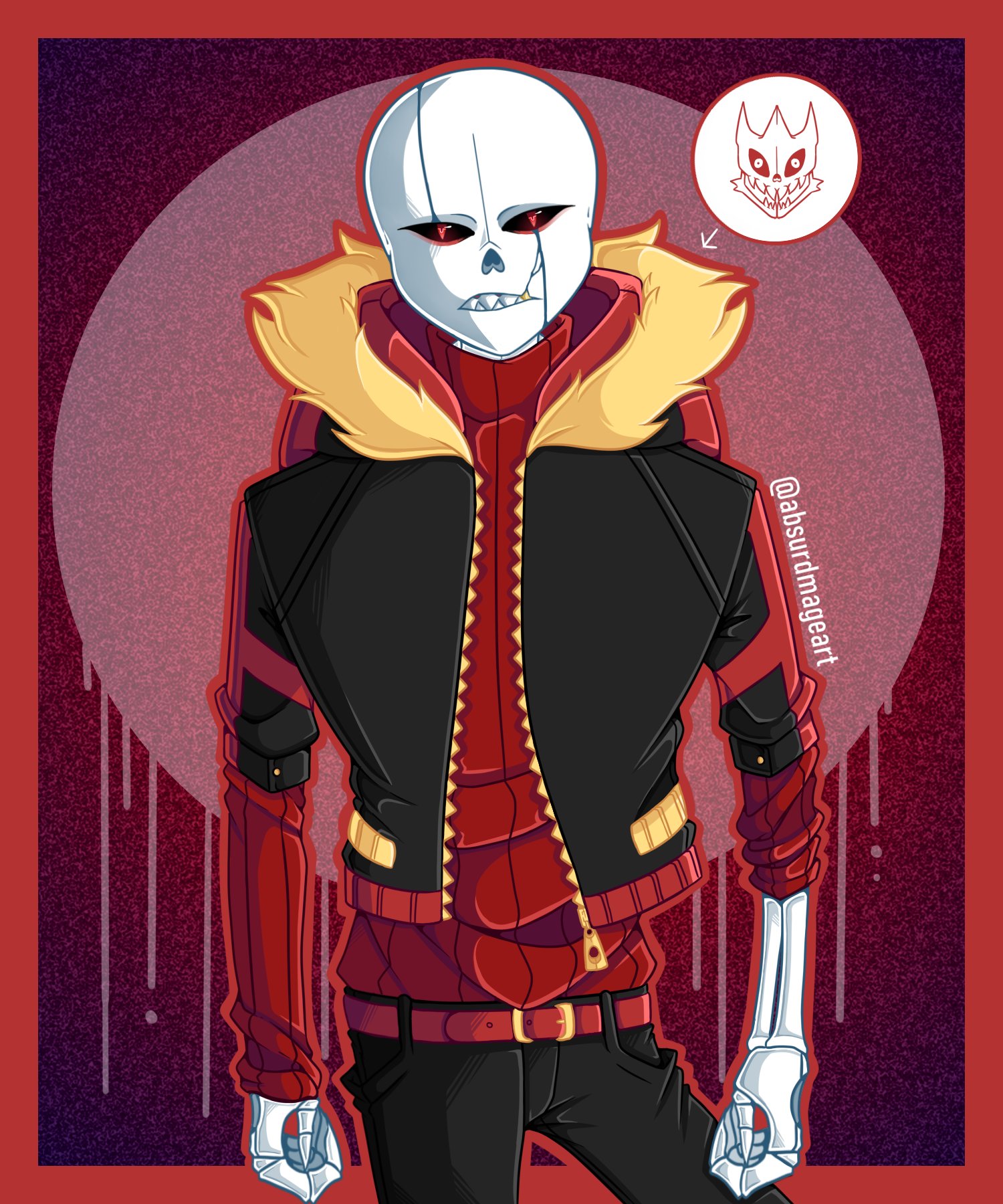 AbsurdMage Art on X: Continuing on with some Gaster boys. Fell!G Sans.  Ive nicknamed him Ace to avoid mixing him up with G and Azure. undertale  undertaleau fellgsans gastersans art myart digitalart 