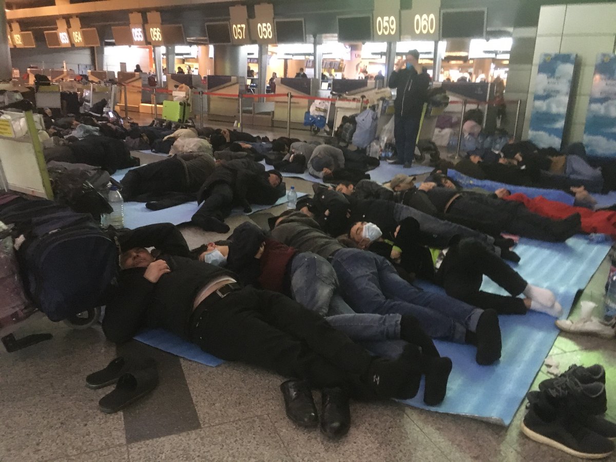 The awful situation at Vnukovo Airport is going underreported. Due to the coronavirus and the closure of borders, several hundred citizens of Tajikistan and Uzbekistan now live in the airport.  Flights are constantly canceled, and their consulates just say "wait."