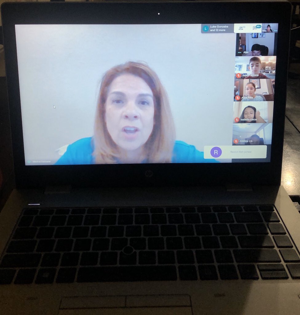 jesslee_herrera's tweet photo. What an awesome surprise!! Look who joined our class video chat!  Thank you @blancahemann for taking the time to chat with us today! My kids couldn’t believe that they were actually video chatting with their principal. #NISDBeard #bestprincipal https://t.co/K9kD2fEwHe