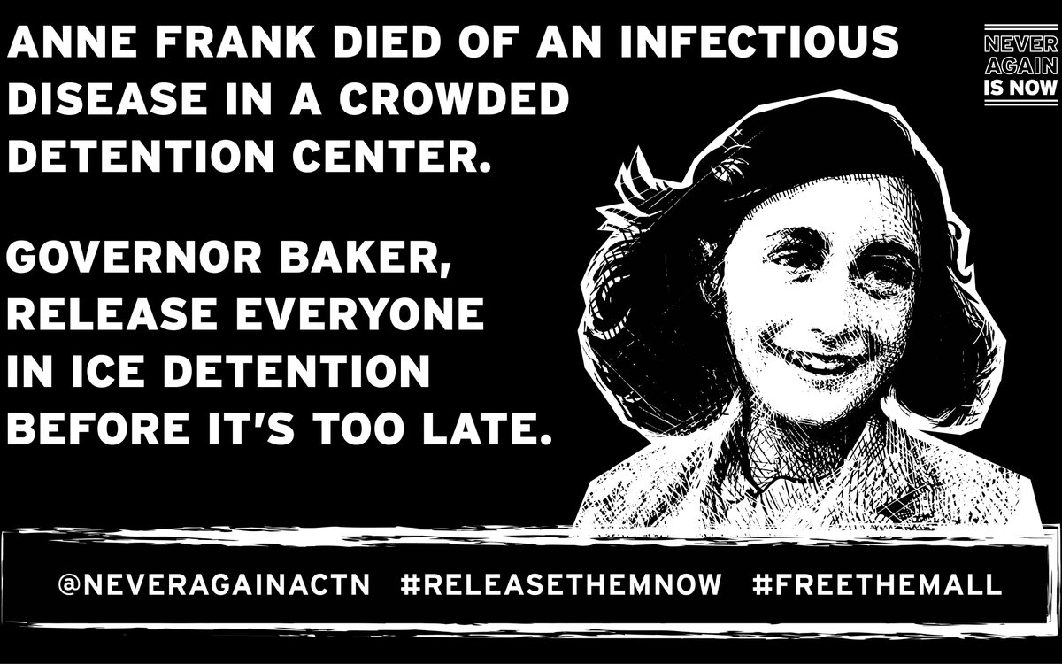 NeverAgainBOS's tweet image. #BREAKING -- Tonight we are projecting this image onto the JFK Federal Building downtown to demand that Governor Baker *use* his emergency powers to free ICE detainees from a de facto death camp. #FreeThemAll