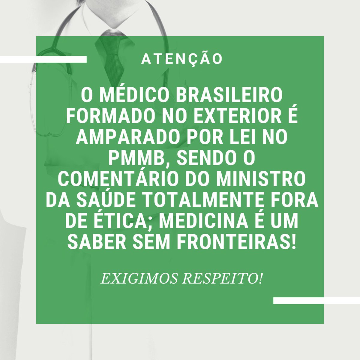 LAYONMARCHIORI's tweet photo. Mais respeito ministro!
#revalidaja
#programamaismedicos
#formadosnoexterior
#respeitomandetta
#Bolsonaro
#lhmandetta https://t.co/jY9JCckx9h