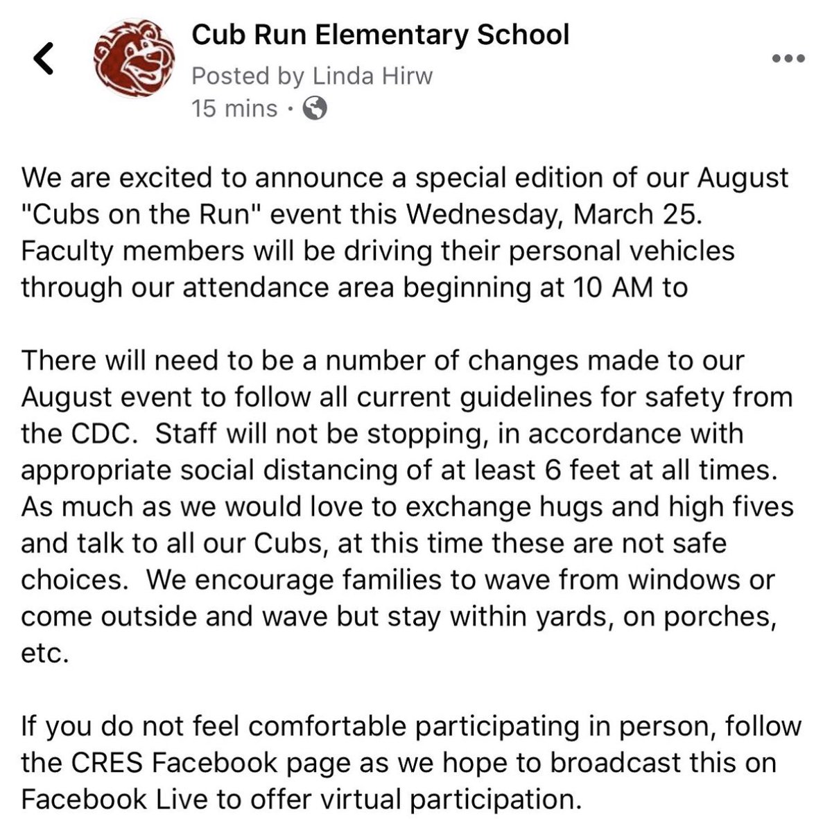 MissHer20's tweet photo. So proud of my school’s efforts in the time of #coronavirus 🥰🐻❤️ @CRESCubs https://t.co/CpjQVdyil7
