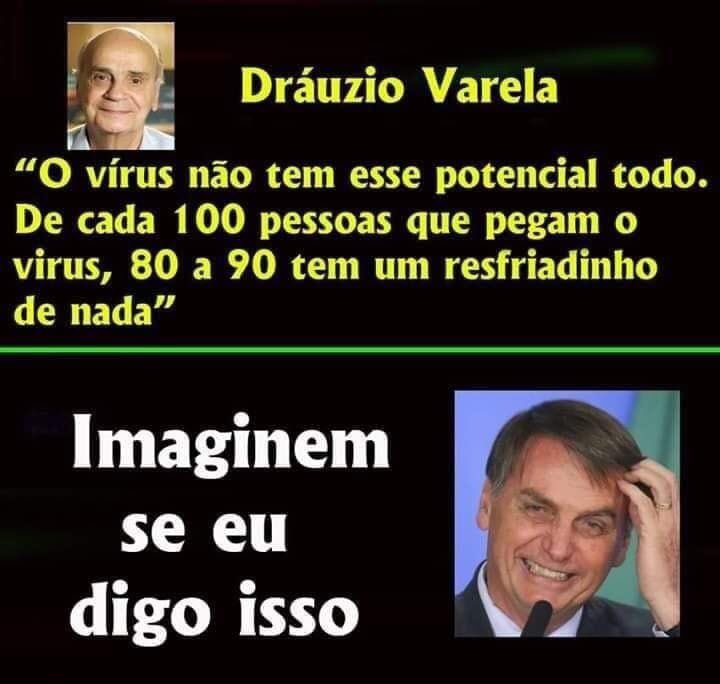 loracarvalho's tweet photo. Na vdd foi basicamente o que o presidente falou e foi atacado por toda a mídia porcaria q temos! 
Hoje a #GloboLixo vai detonar o Dr Dráuzio! Será? Kkkk @jornalhoje @RedeGlobo @jornalnacional @showdavida https://t.co/5FjFJtgjv8