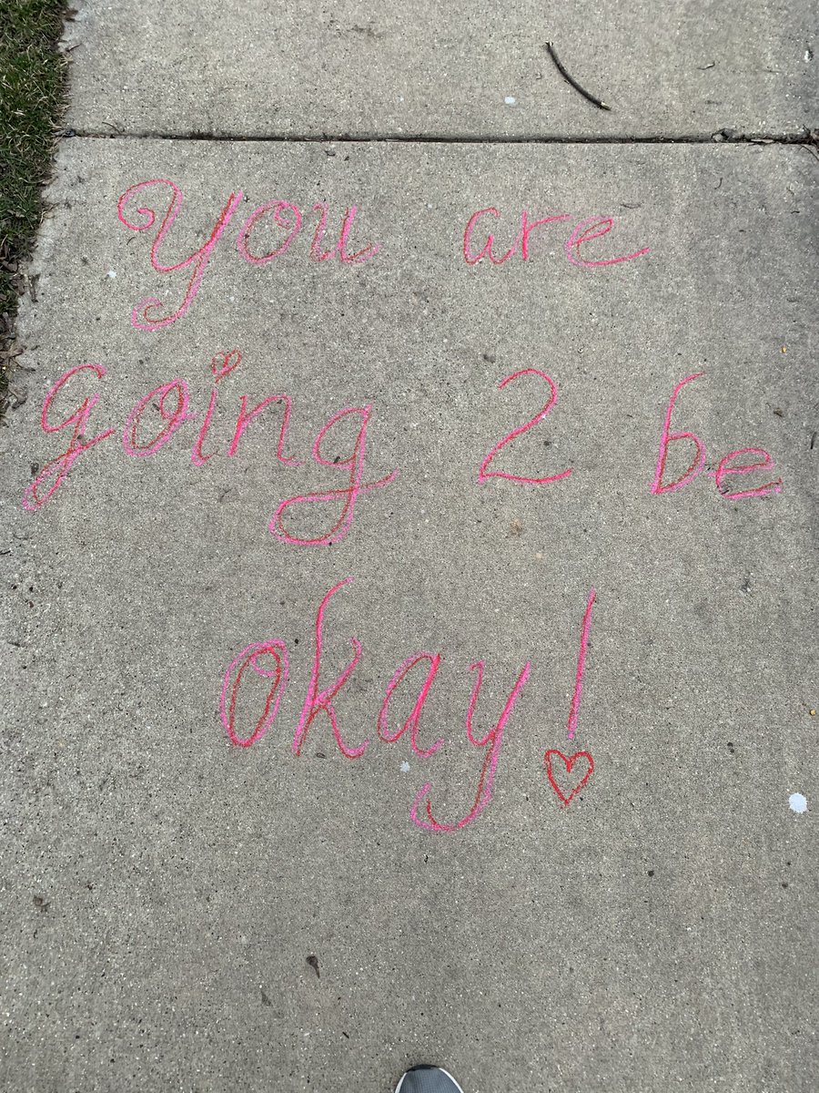 ericsalzwedel's tweet photo. The wife and I got out to spread some Positivity on our sidewalk today! #DoGoodWisconsin #SpreadKindness #Positivity #BeKind #GoodGoesRound #OneMillionActsOfGood https://t.co/ZqsTyzJKWk