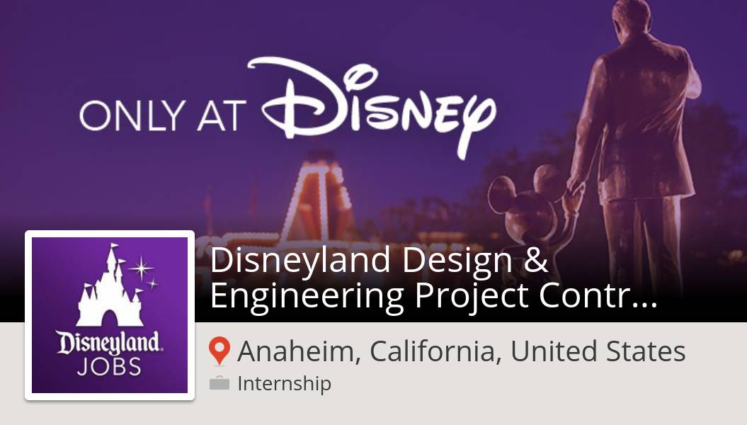 Rach_Recruits's tweet photo. #Disney is hiring a Disneyland #Design &amp; Engineering Project #Controls Inter: Fall 2020, apply now! (#Anaheim) #internship https://t.co/fHN3StSimx #DisneyJobs https://t.co/rJzJudP5fv