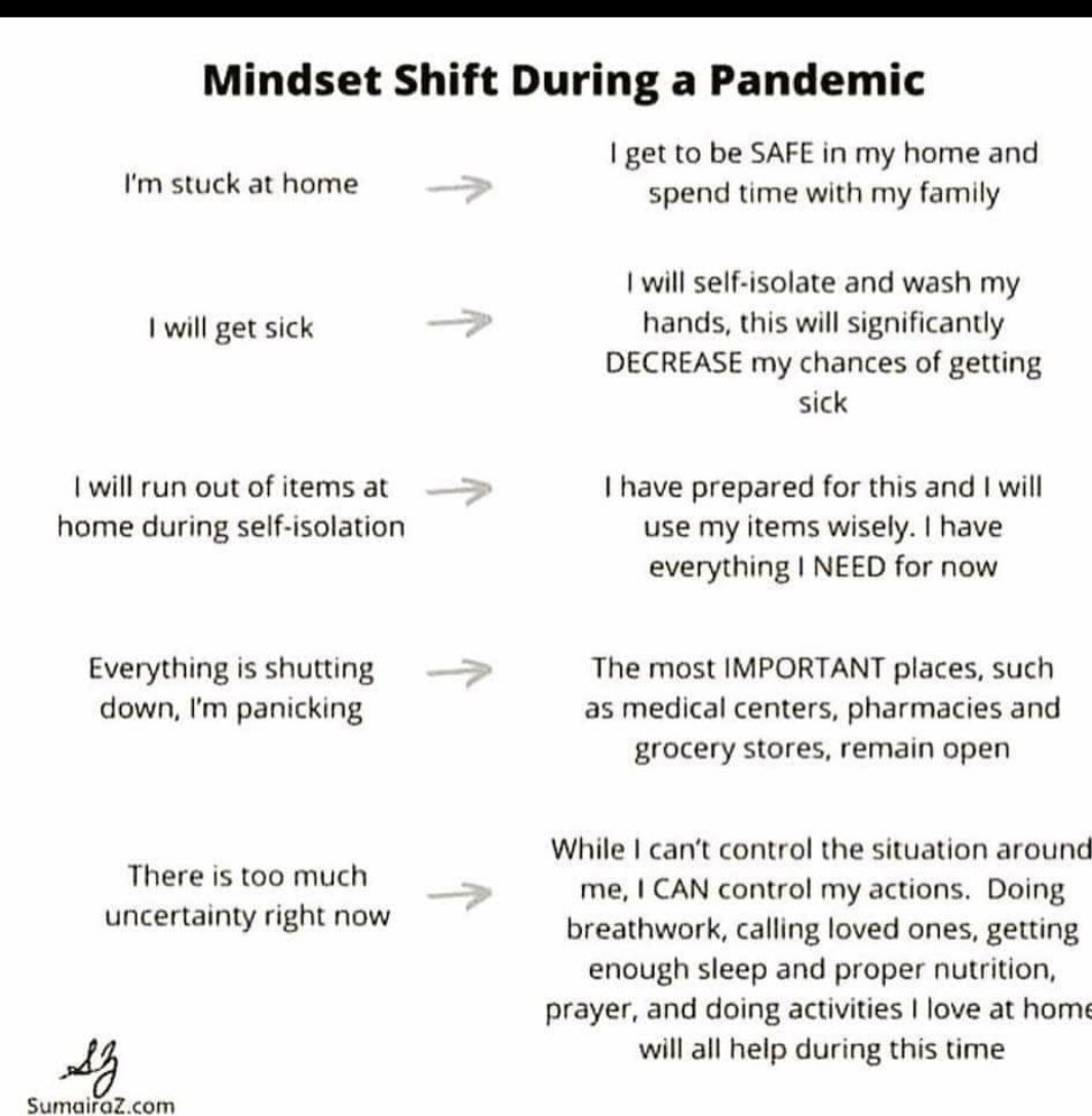 Its important to have the right mindset for whatever life brings