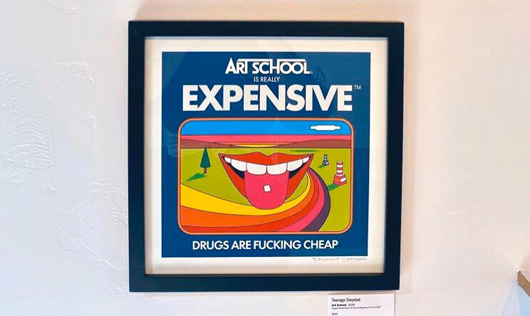jondotwang's tweet photo. “Art School is Really Expensive, Drugs Are Fucking Cheap” by Teenage Stepdad, SOLD https://t.co/LXfL0yo0X7