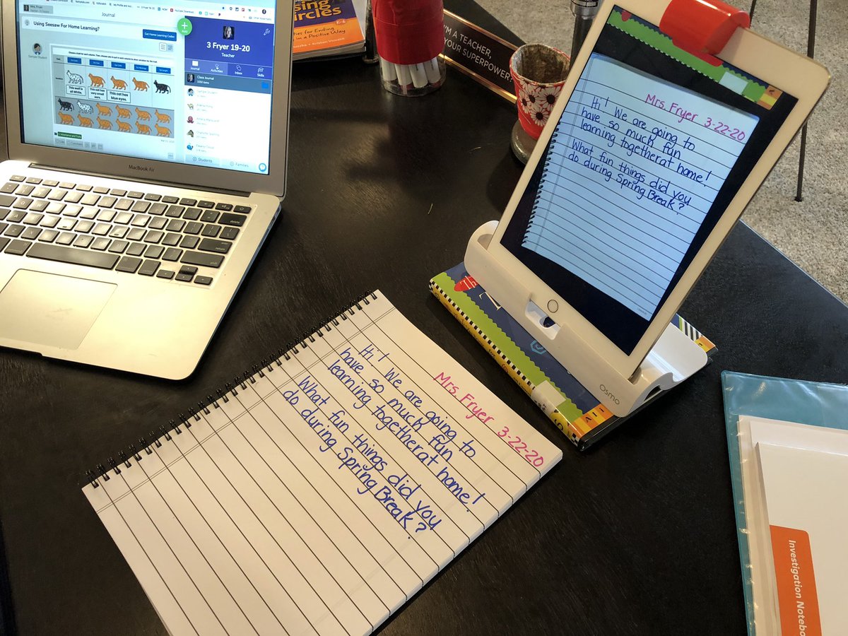wfryer's tweet photo. So cool! @sfryer is getting ready to start #RemoteLearning with her students this coming Thursday, &amp; her @PlayOsmo can function as a document camera &amp; projector. So great! #CasadyCommunity #CasadyLearns #OklaEd #covid19EDU #edtech https://t.co/LCDwSxzs8Z