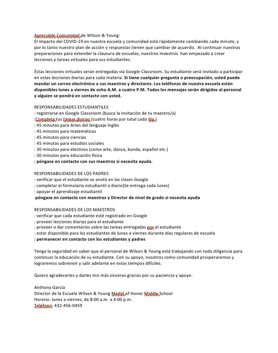 For our Virtual Learners