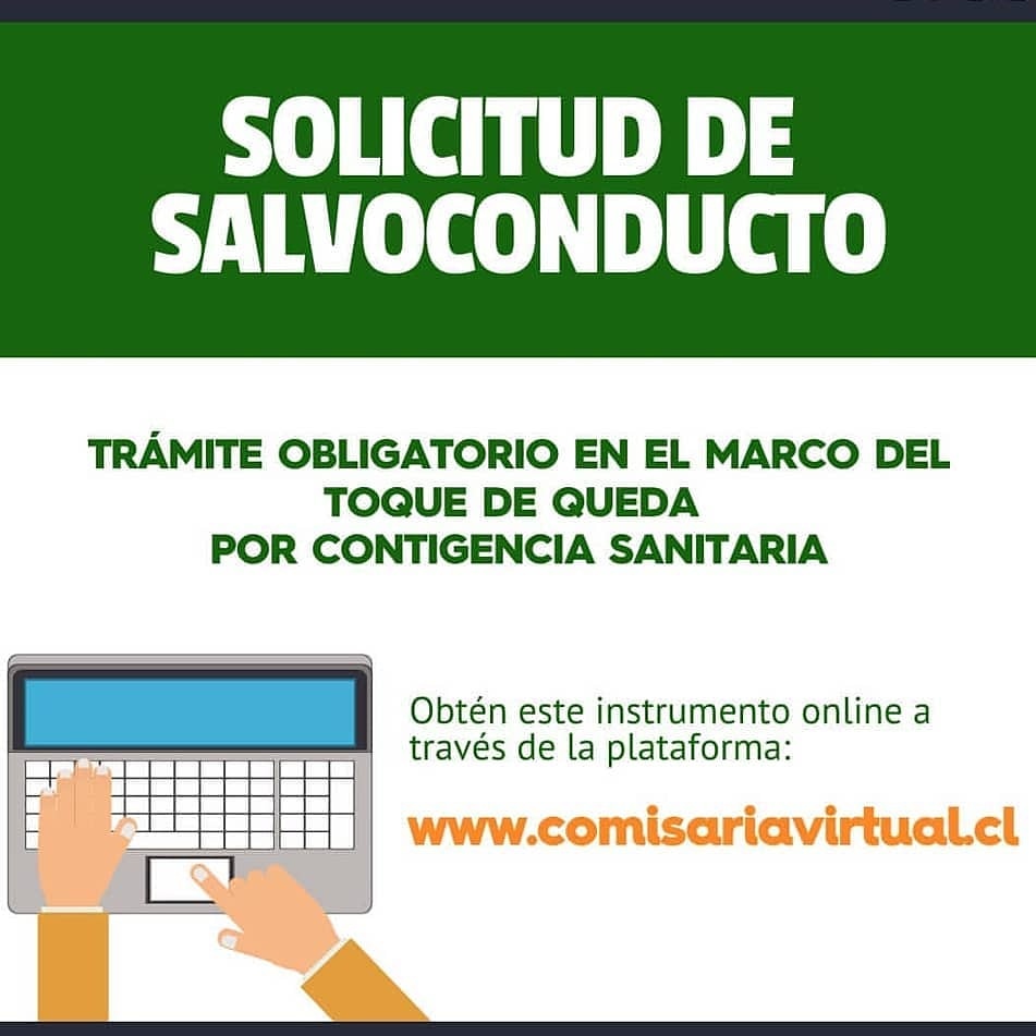 CisternaVecinos's tweet photo. A raíz del toque de queda establecido por contingencia de COVID-19, podrán obtener los salvoconductos necesarios para movilizarse durante los próximos días en la Comisaría Virtual de @carabchile. @DeLaCisterna @Muni_LaCisterna @cisterninosx https://t.co/FyCY8DkFZ9