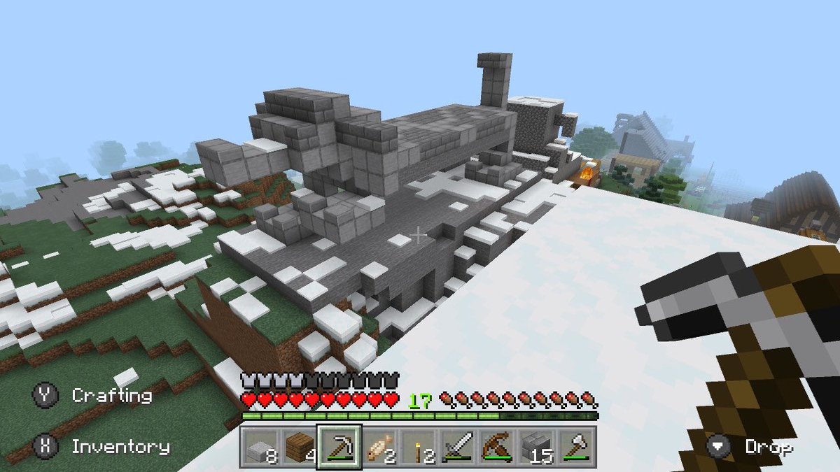 OJPATTERSON's tweet photo. Made a dauschund statue. I call it “Paw.” #minecraft #supertrashedbros #trashedcraft https://t.co/8LNo5Kiu2d