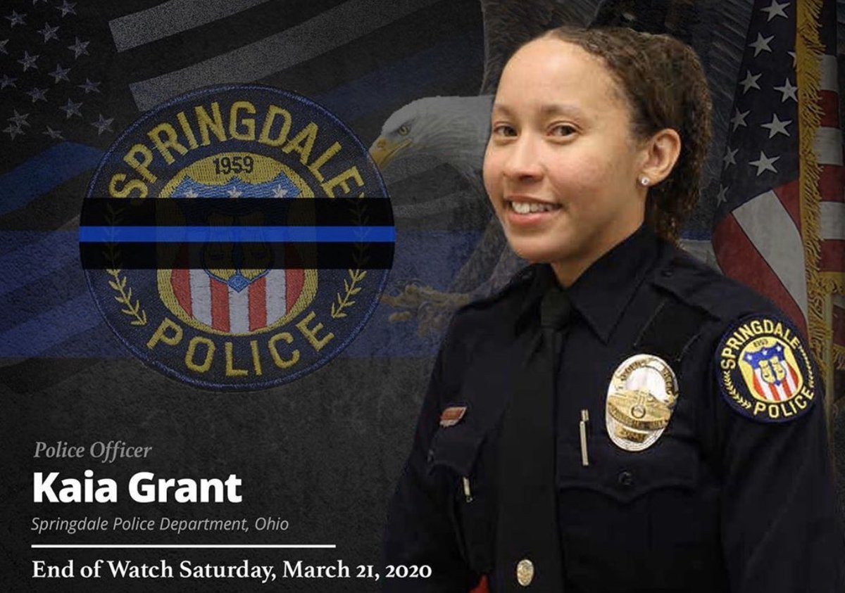 NYPDCeremonial's tweet photo. Last night Police Officer Kaia Grant was killed when she was intentionally struck by a vehicle during a pursuit of an armed suspect. The NYPD mourns with #Springdalepolice and the Grant family.
#HonorKaia https://t.co/u8ng0tbtLT