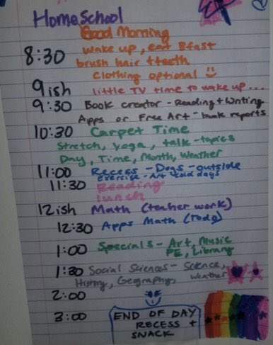 My heart just melted when this sweet student sent me a pic of her puppy &amp; her plan for a homeschool schedule 💕 I hope she can fit in a @webex morning meeting with her classmates &amp; me <a href="/SMSD_Corinth/">Corinth Dragons</a>