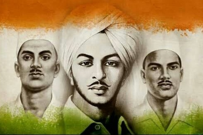 TheGBSF's tweet photo. On 23-Mar, the nation wept as 3 bravehearts, Bhagat-Sukhde-Rajguru, were hanged by the British. 2day, on their Deathanniversary, V pay them a heartfelt tribute. Their courage-patriotism-dedication has been an inspiration for all. #ShaheedDiwas #bhagatsingh https://t.co/kWsJChJekE