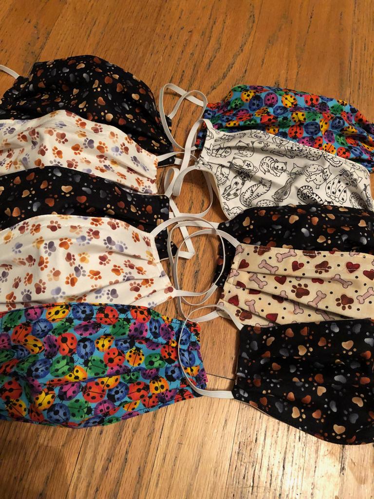 nickisch's tweet photo. Beyond adorable masks that my veterinarian sister has sewn to help her staff, in the event that they run out of surgical masks for her staff as they help clients in need. https://t.co/fi8yXz1kBp