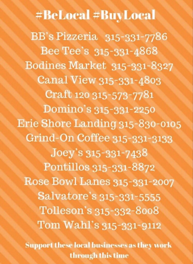 Our local businesses are a tremendous support to the <a href="/NewarkCSD/">Newark Central School District</a> schools. During this difficult time, please practice social distancing while supporting local takeout businesses. As a member of the Newark Chamber of Commerce Board, I ask all of us to help as often as we can.