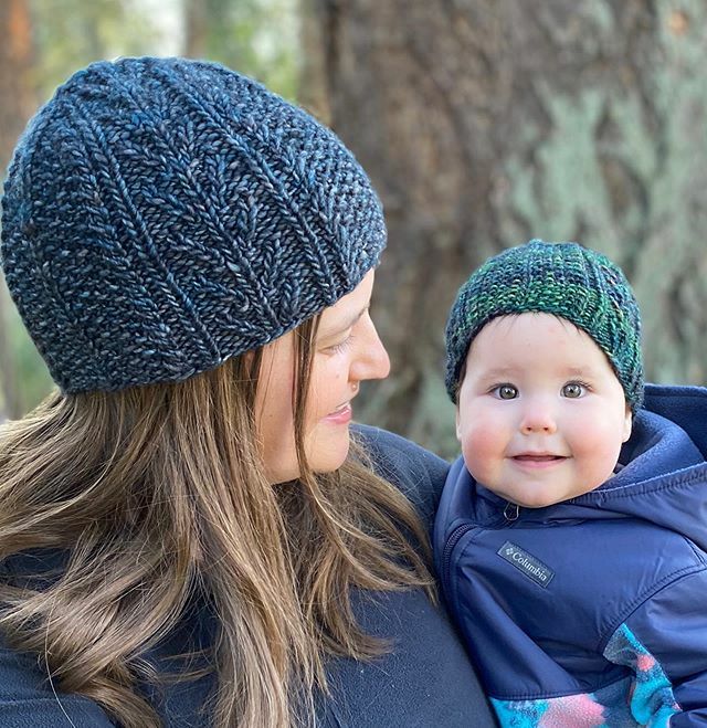 This photo probably won’t make the front cover of the pattern because it doesn’t show the baby’s hat well enough, but I love it anyway. Pattern coming soon! Use the same instructions and worsted weight yarn for the baby version or bulky weight yarn for t… ift.tt/3bhfuZn