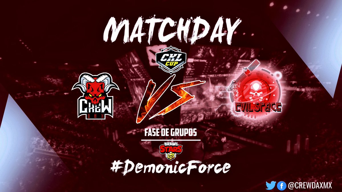 #BrawlStars | ¡Matchday!
En unos minutos nos enfrentamos ante un duro rival, en la liga <a href="/CKLatamBS/">CKL</a>  en la jornada 2, vamos por esa victoria demonios!

🏆 | <a href="/CKLatamBS/">CKL</a> 
🆚 | <a href="/EvilSpace4/">en proceso</a> 
⏰ | 21:00 hrs 🇲🇽

#DemonicForce