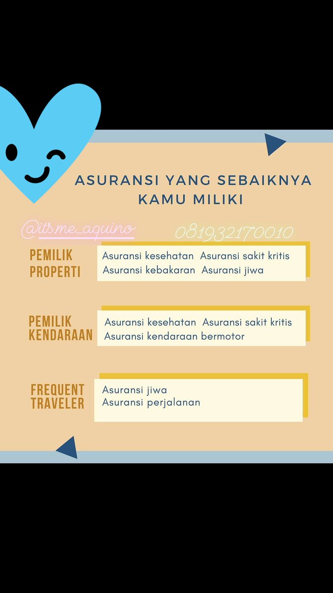 Mujipurkhon's tweet photo. Produk asuransi untuk pemilik properti atau pemilik mobil.

#asuransi #asuransiumum #asuransijiwa #asuransikerugian #asuransikesehatan #asuransidanapendidikananak https://t.co/UwvKraYvhw