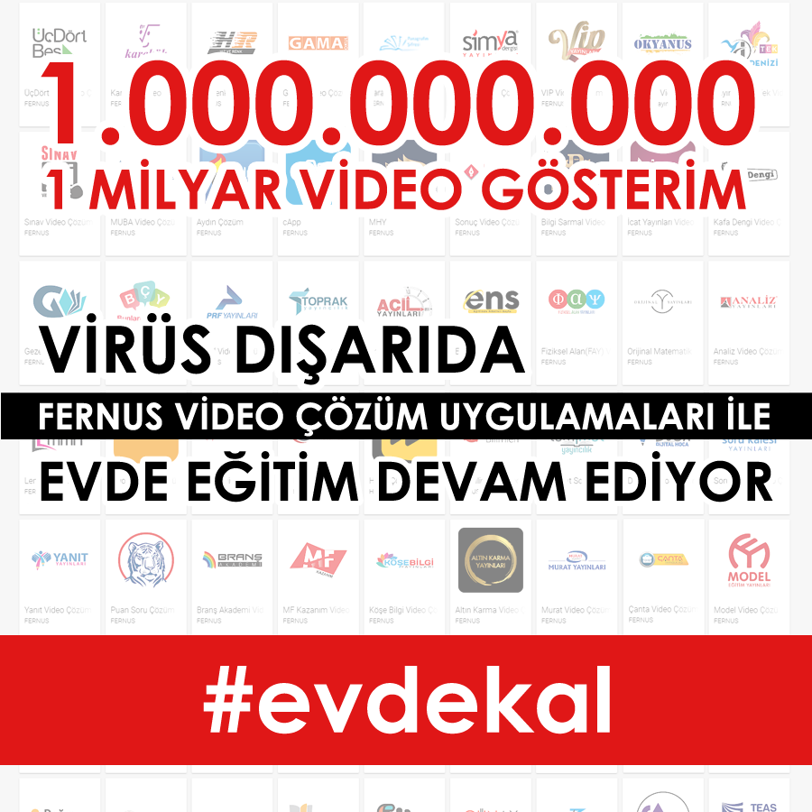 FernusBilisim's tweet photo. Fernus'un geleceğin teknolojilerini ürettiğini bilen "vizyoner" yayınevlerimiz, bu süreçte öğrenci ve öğretmenlere verdiği dijital hizmetin mutluluğu içerisinde, eğitime evlerde destek vermeye devam ediyorlar.

#evdekal #uzaktaneğitim #videoçözüm #soruçözümü https://t.co/69fogcsYHC
