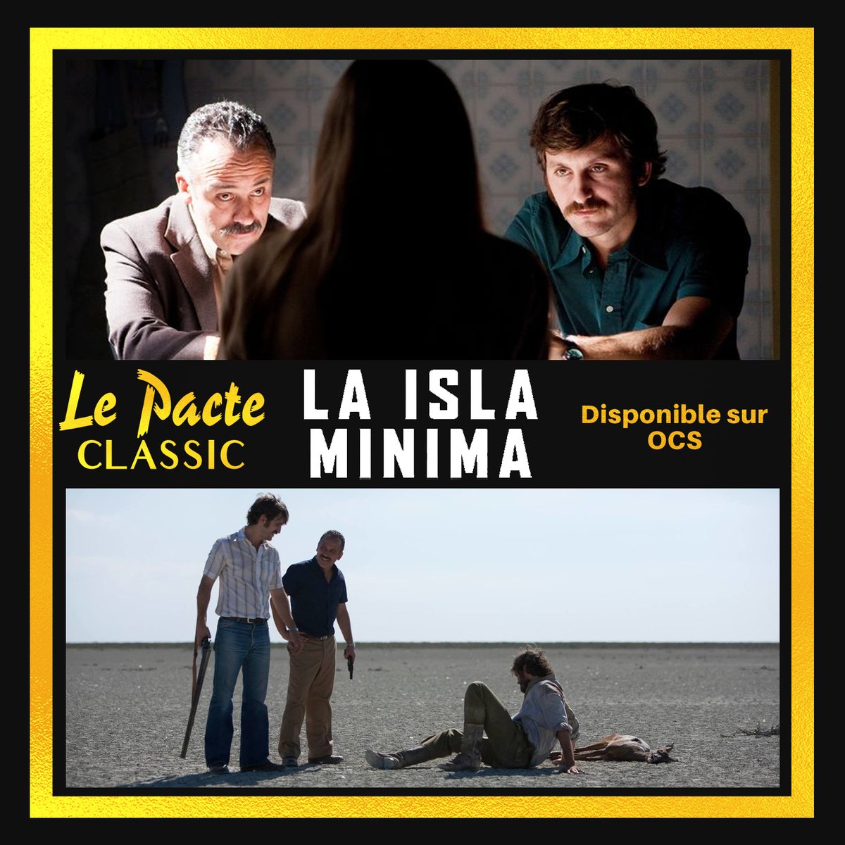 JOUR 8.En ce  #CONFINEMENTJOUR7, évadez-vous et partez pour l'Espagne  post-franquiste des années 1980, avec le thriller sinueux et tortueux  #LaIslaMinima, entre Seven et True Detective. Une enquête policière virtuose!  #LePacteClassicDispo sur  @OCSTV https://bit.ly/LP_IslaMinima 